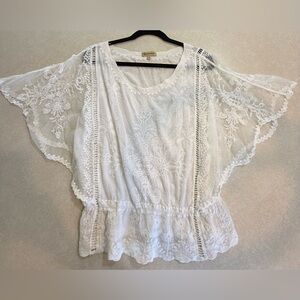 Democracy White Lace Blouse